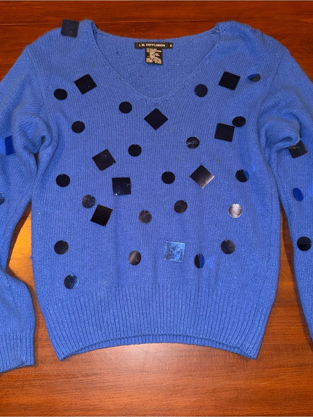 Vintage IB Diffusion Silk Angora Sequin Sweater Medium